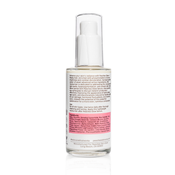 Glow moisturizer peaches skincare